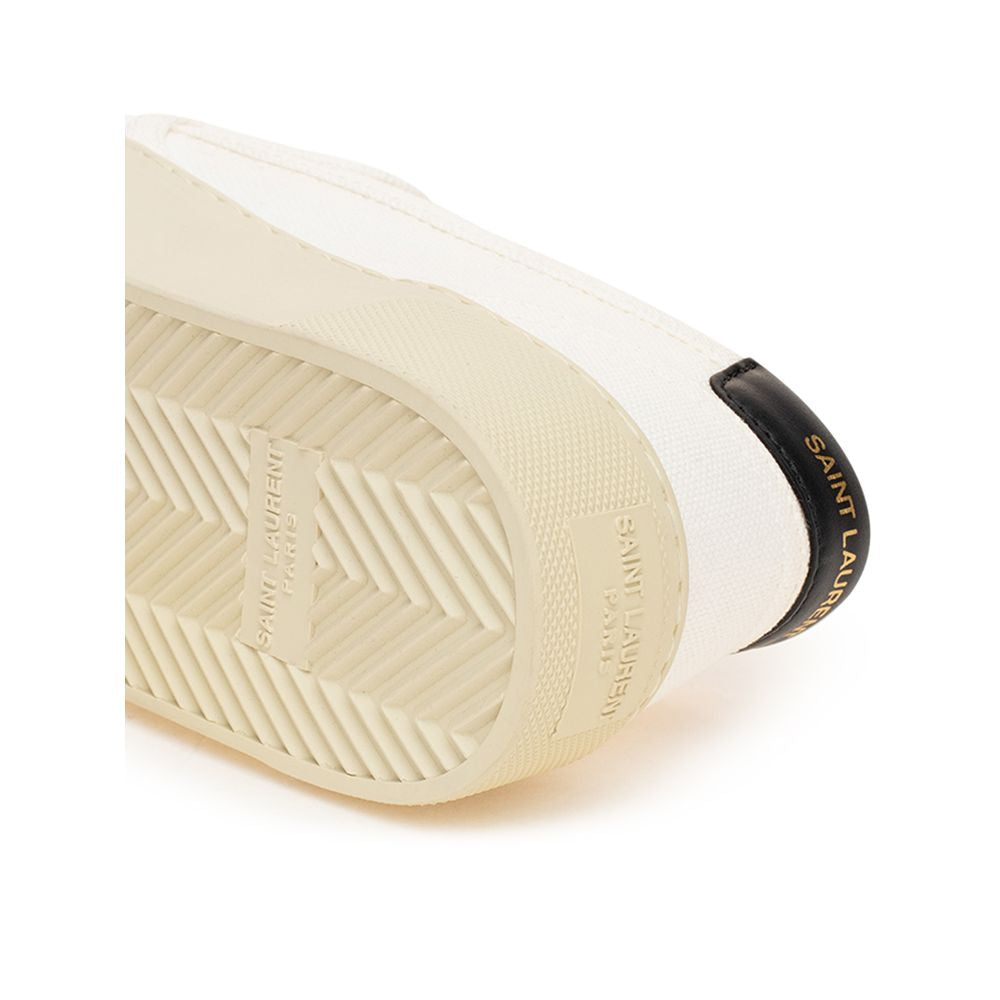حذاء رياضي قطني باللون الأبيض من سان لوران