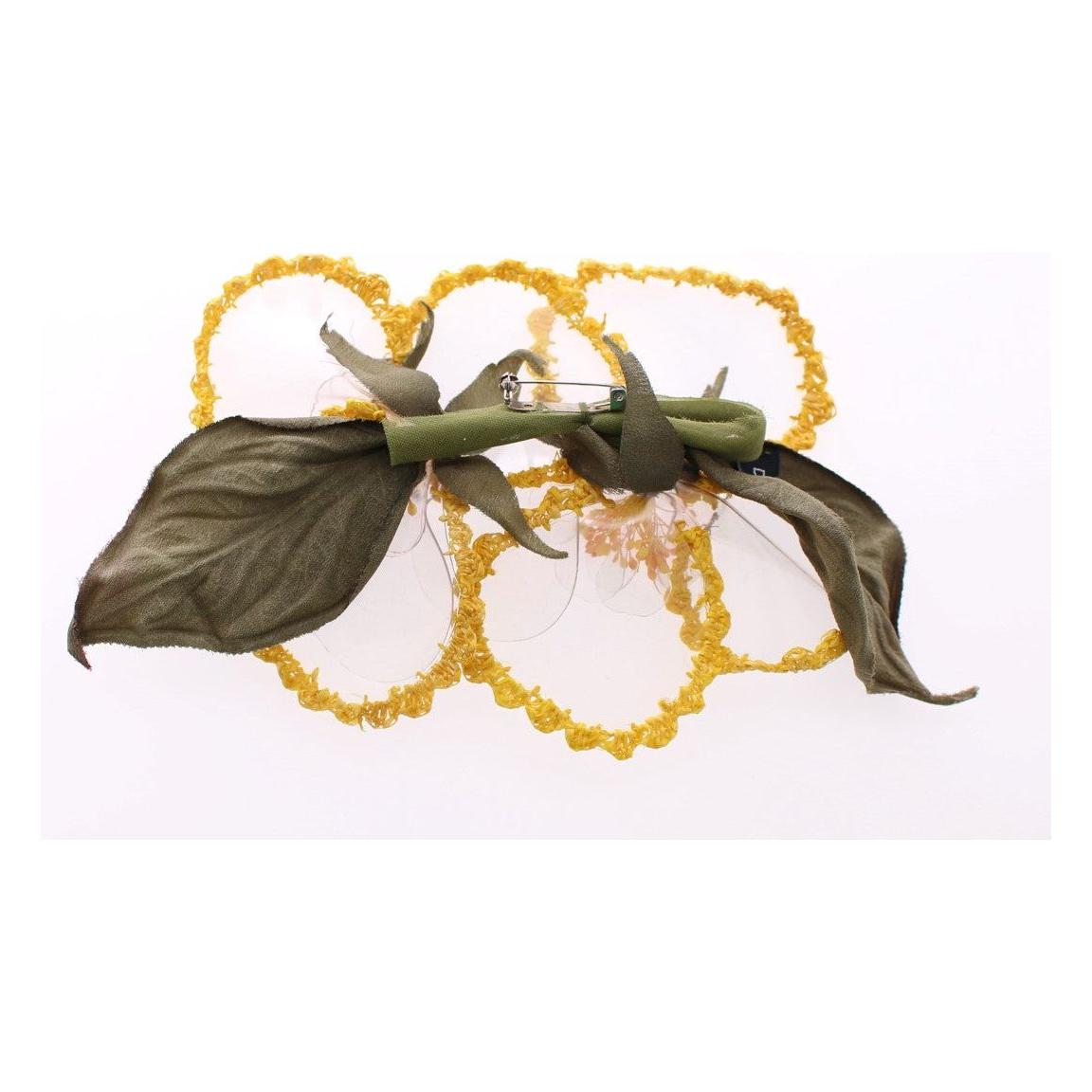 دبوس زهور حرير يدوي الصنع من دولتشي آند غابانا