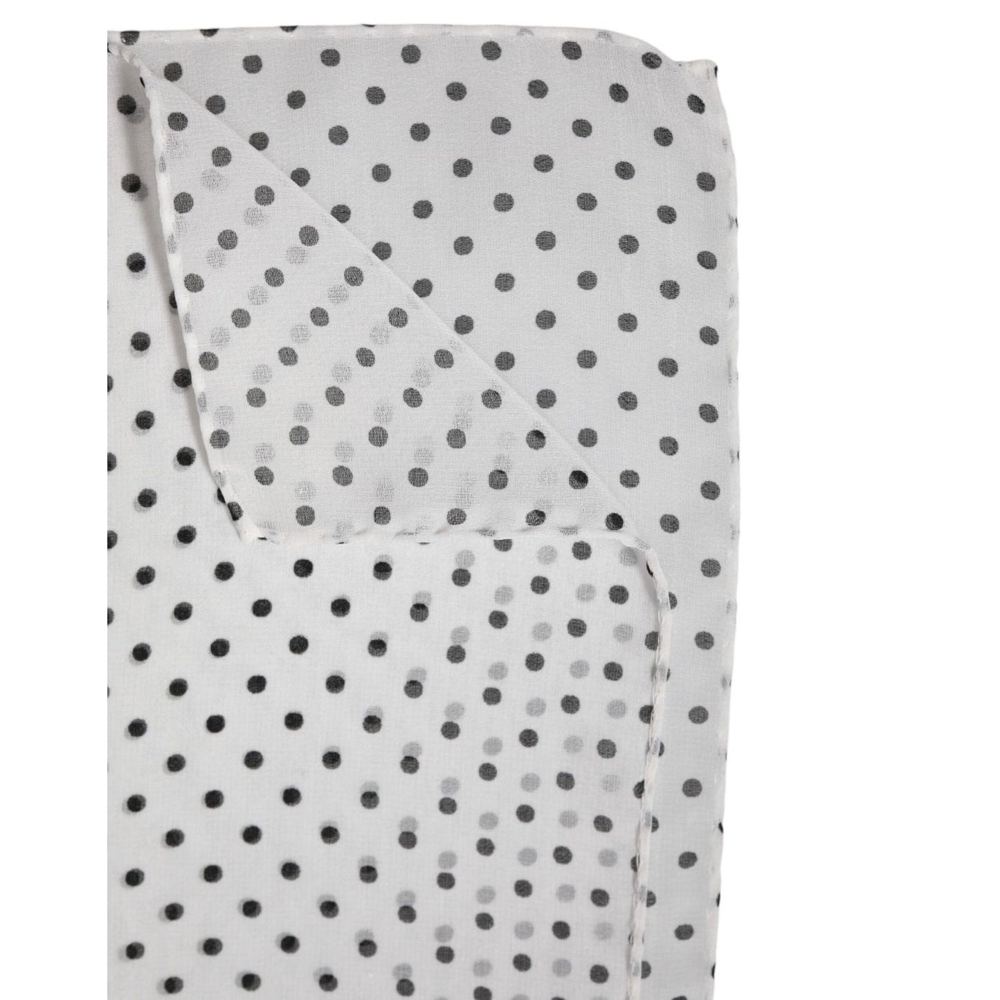 Dolce & Gabbana White Polka Dots Polyester Wrap Shawl Scarf