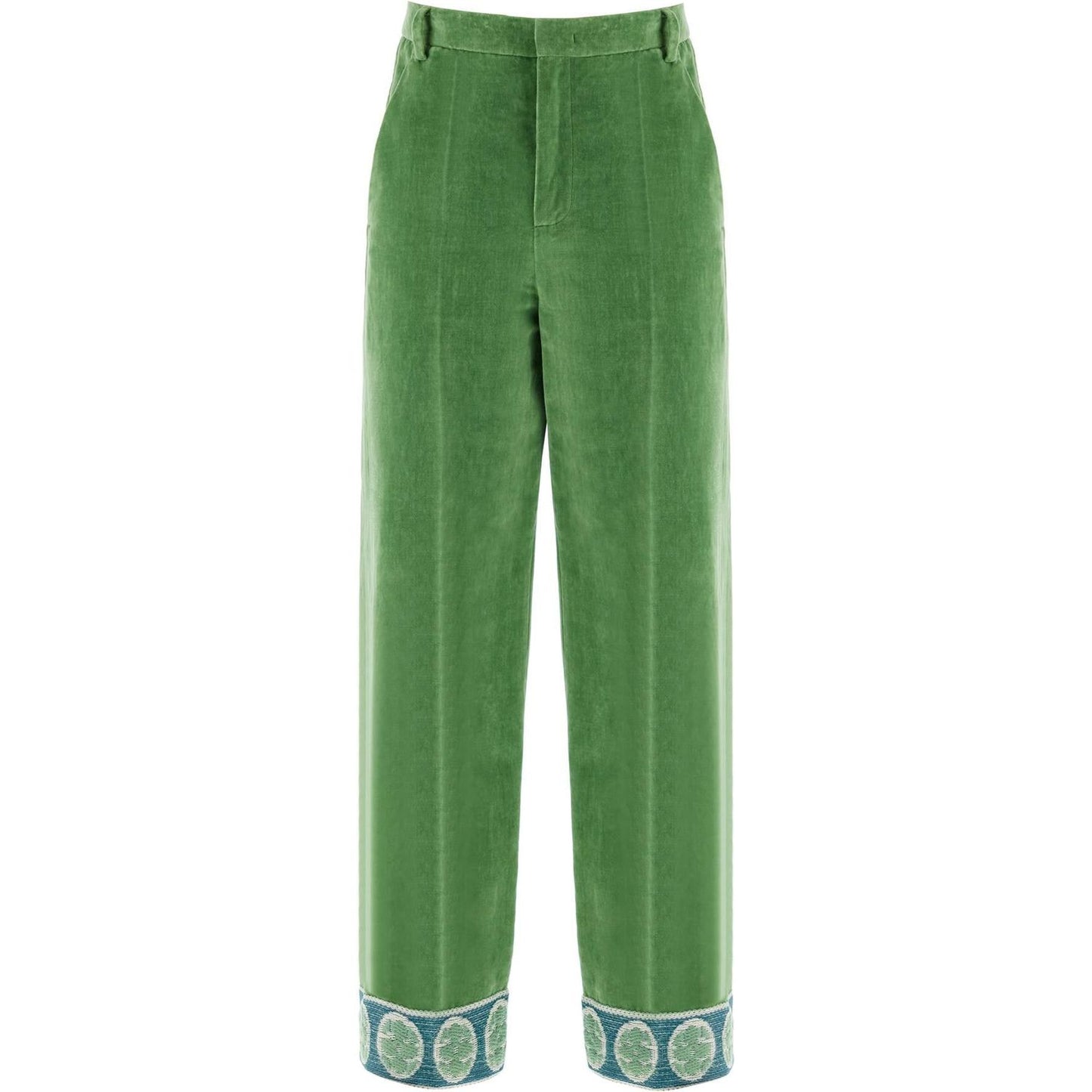 Valentino Garavani velvet pants with jacquard border Trousers Valentino Garavani