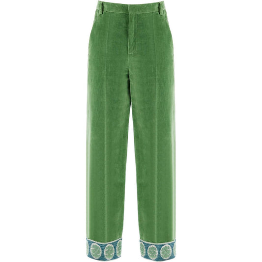 Valentino Garavani velvet pants with jacquard border Trousers Valentino Garavani