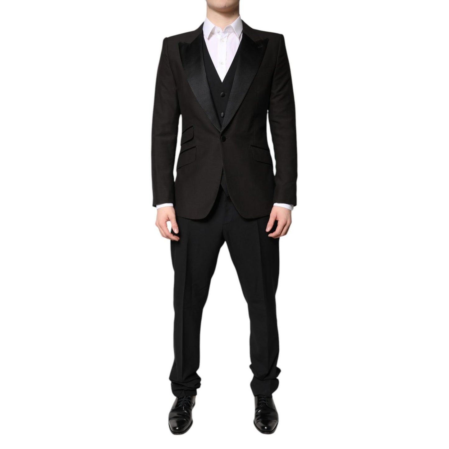 Dolce & Gabbana Dark Gray Single Breasted Formal 3 Piece Suit