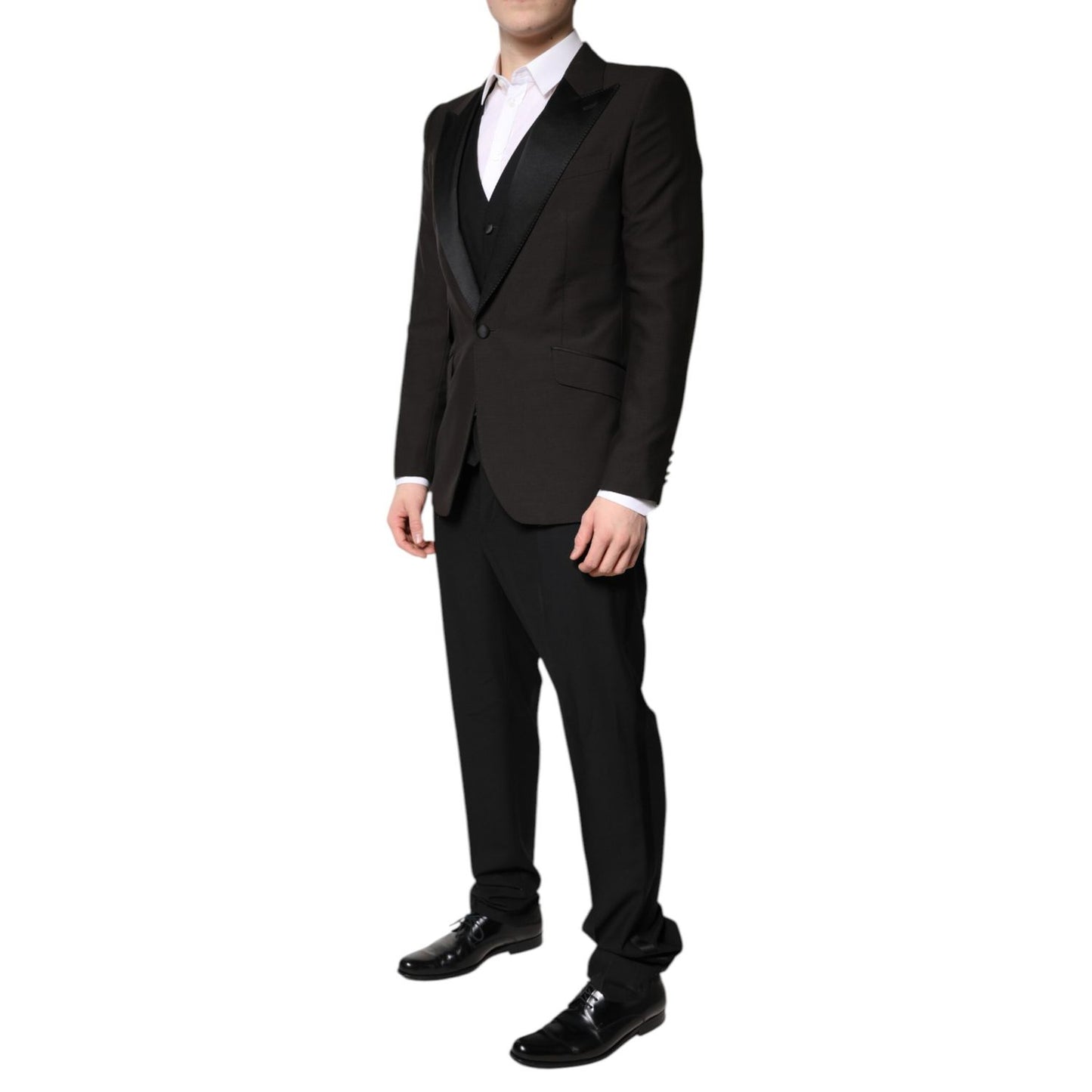 Dolce & Gabbana Dark Gray Single Breasted Formal 3 Piece Suit