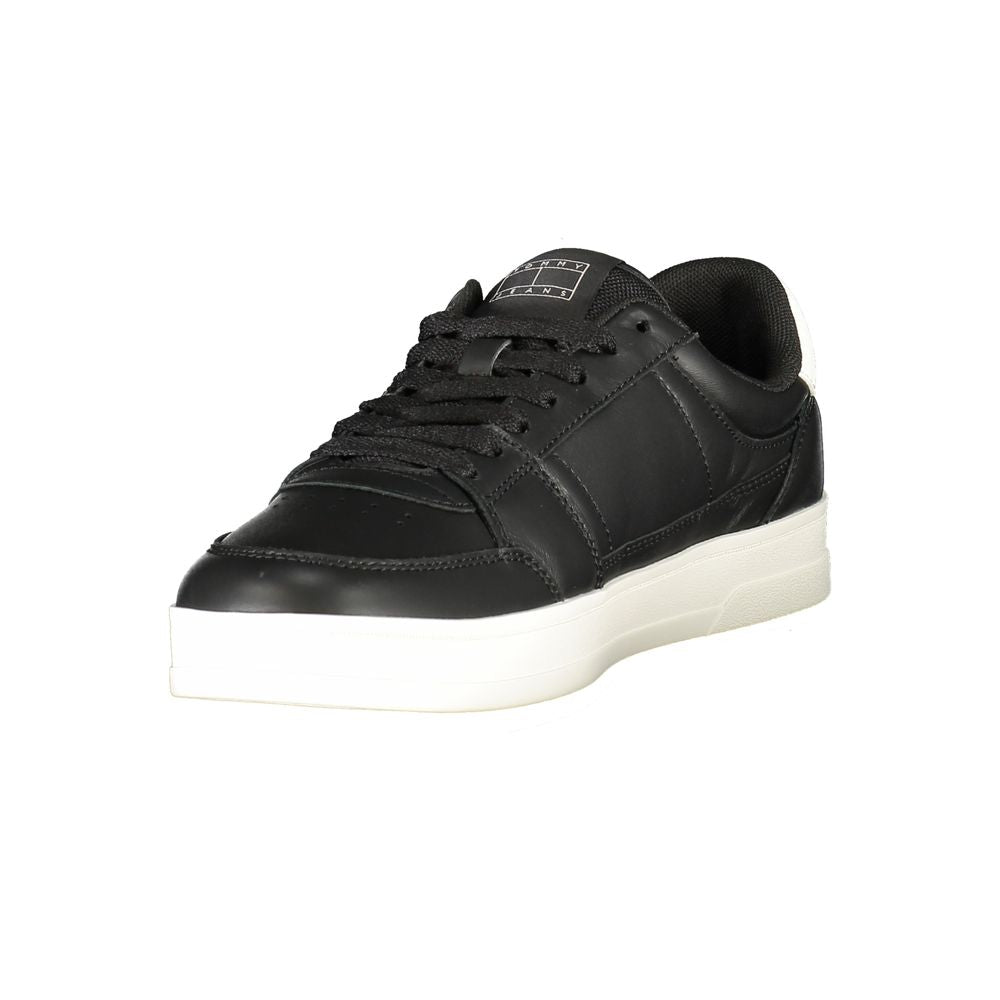 Tommy Hilfiger Black Leather Men Sneaker