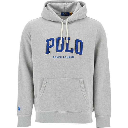 Polo Ralph Lauren men's gray cotton zip hoodie with polo logo