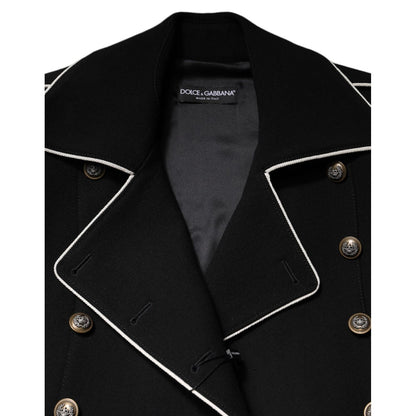 Dolce & Gabbana Black Wool Double Breasted Blazer Jacket