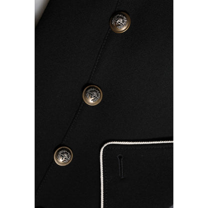 Dolce & Gabbana Black Wool Double Breasted Blazer Jacket