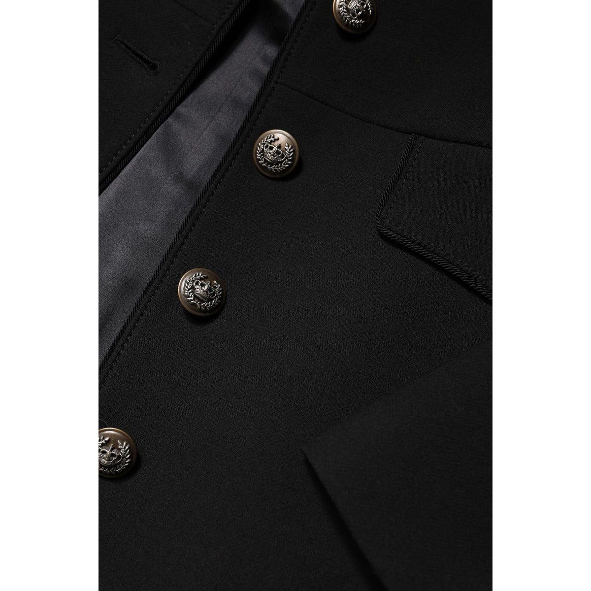 Dolce & Gabbana Black Wool Single Breasted Trench Coat Jacket