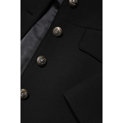 Dolce & Gabbana Black Wool Single Breasted Trench Coat Jacket