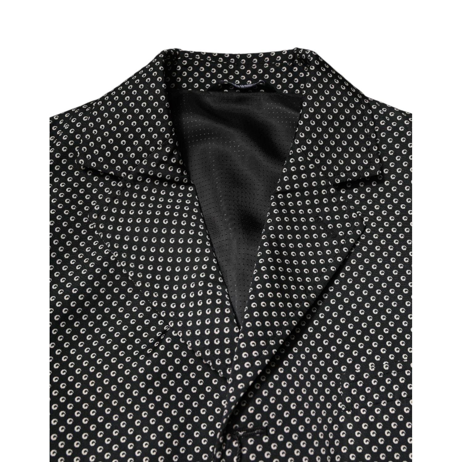 Dolce & Gabbana Dark Gray White Patterned Men Suit Coat Blazer