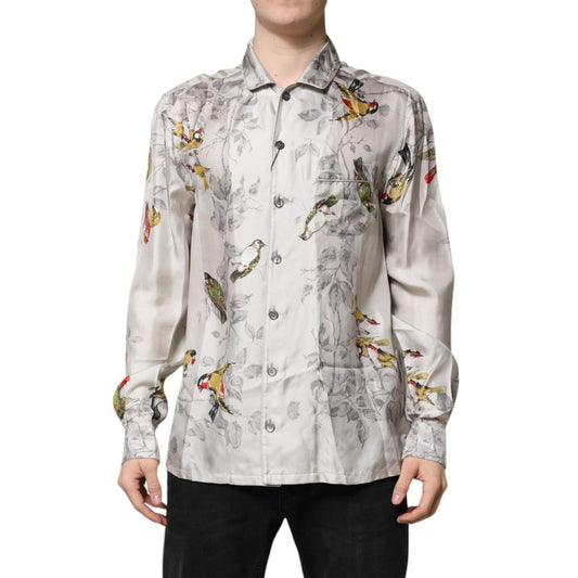Dolce & Gabbana Multicolor Silk Printed Button Down Shirt