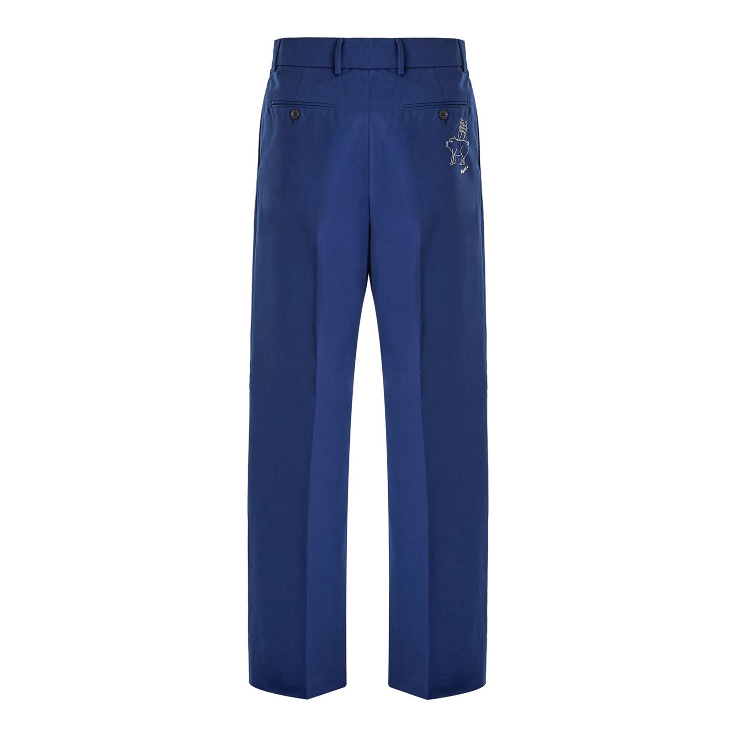 Gucci Blue Classic Cotton Pants