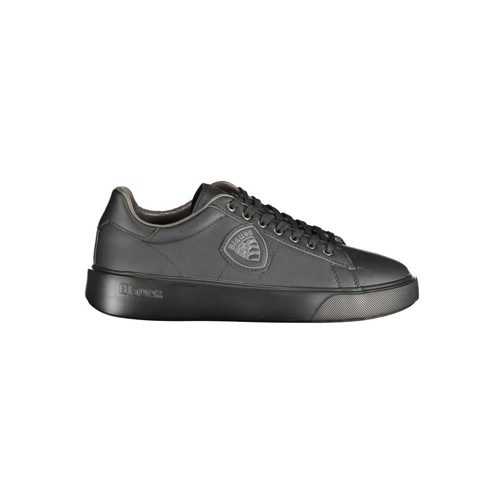 Blauer Black Polyester Low Top Sneakers Blauer