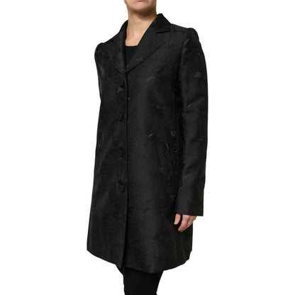 Dolce & Gabbana Black Single Breasted Trench Coat Jacket