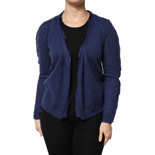 Ballantyne Dark Blue Long Sleeves Overcoat Cardigan Sweater