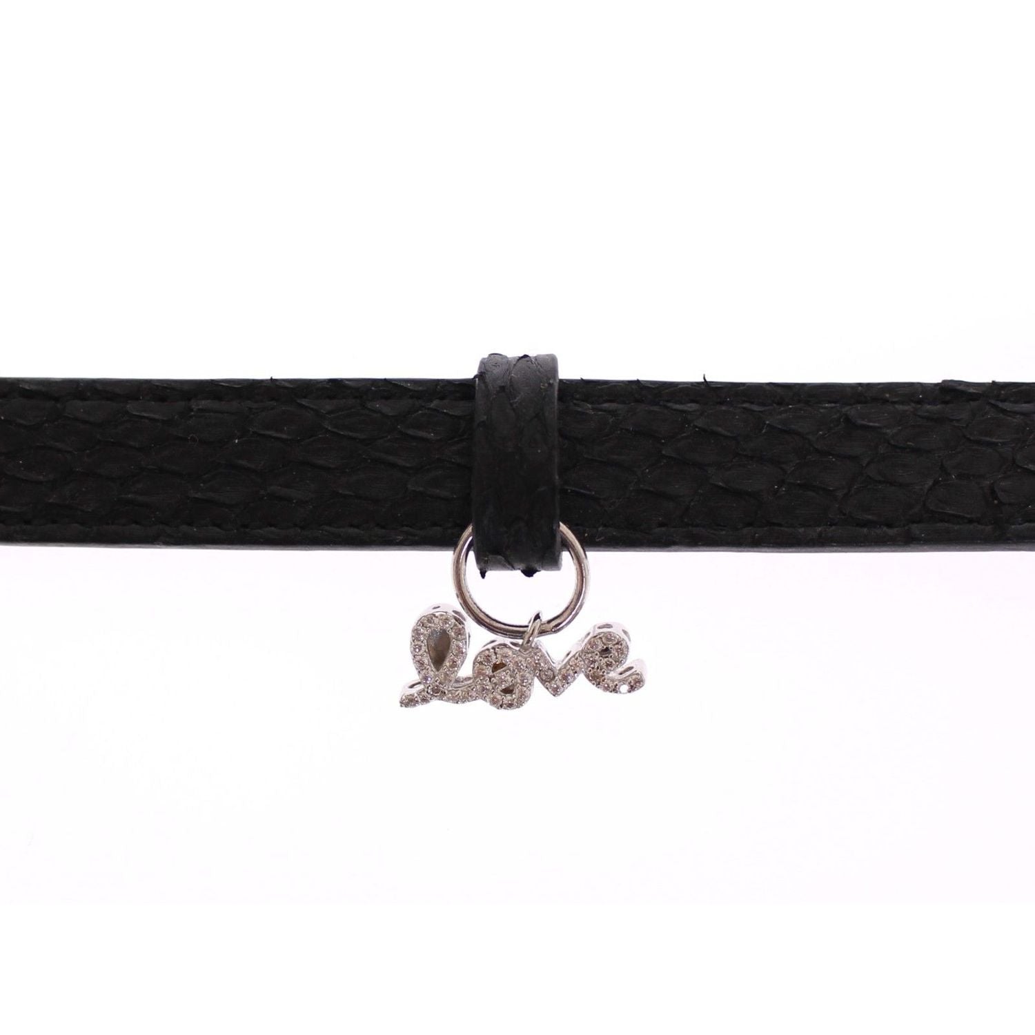 Nialaya Snakeskin CZ LOVE 925 Silver Bracelet