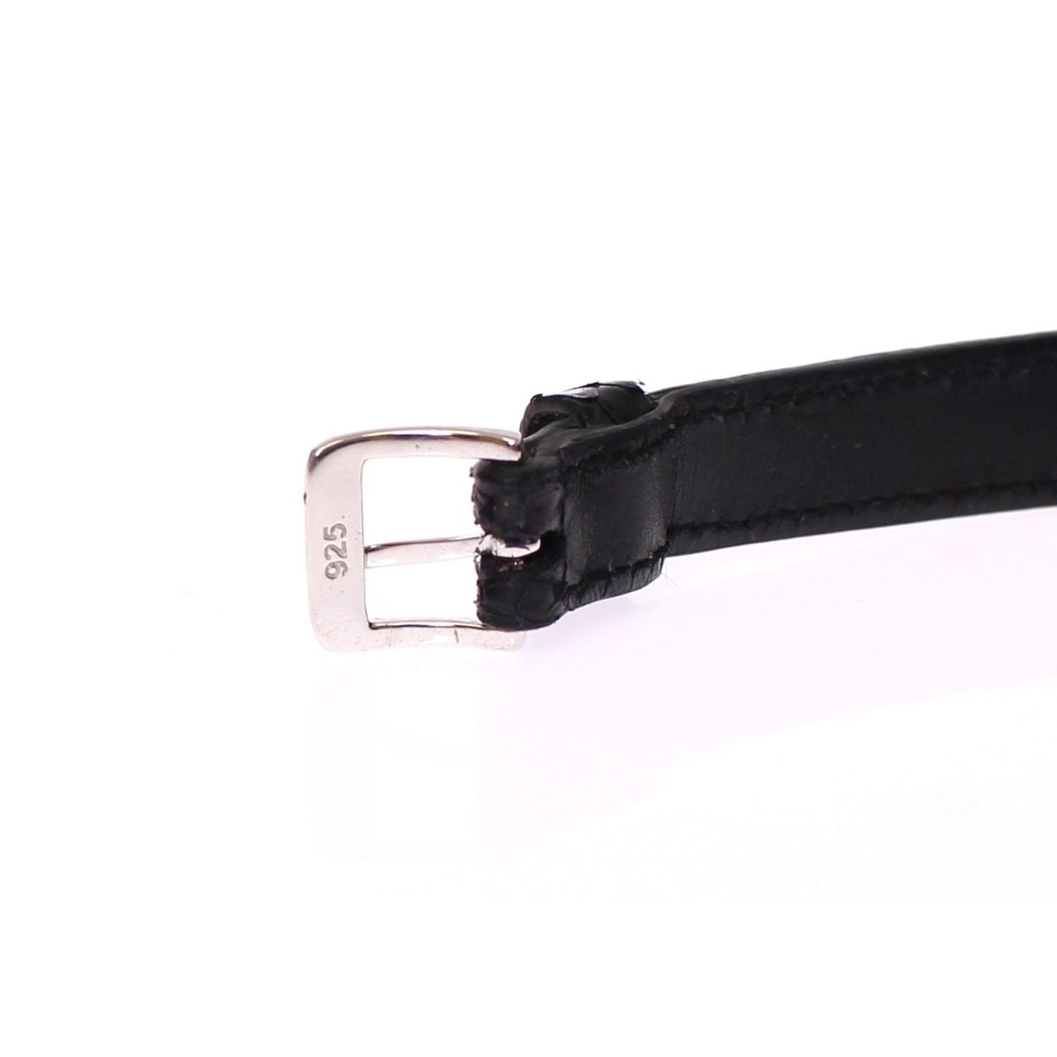 Nialaya Snakeskin CZ LOVE 925 Silver Bracelet