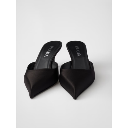 Prada Black Satin Sabot