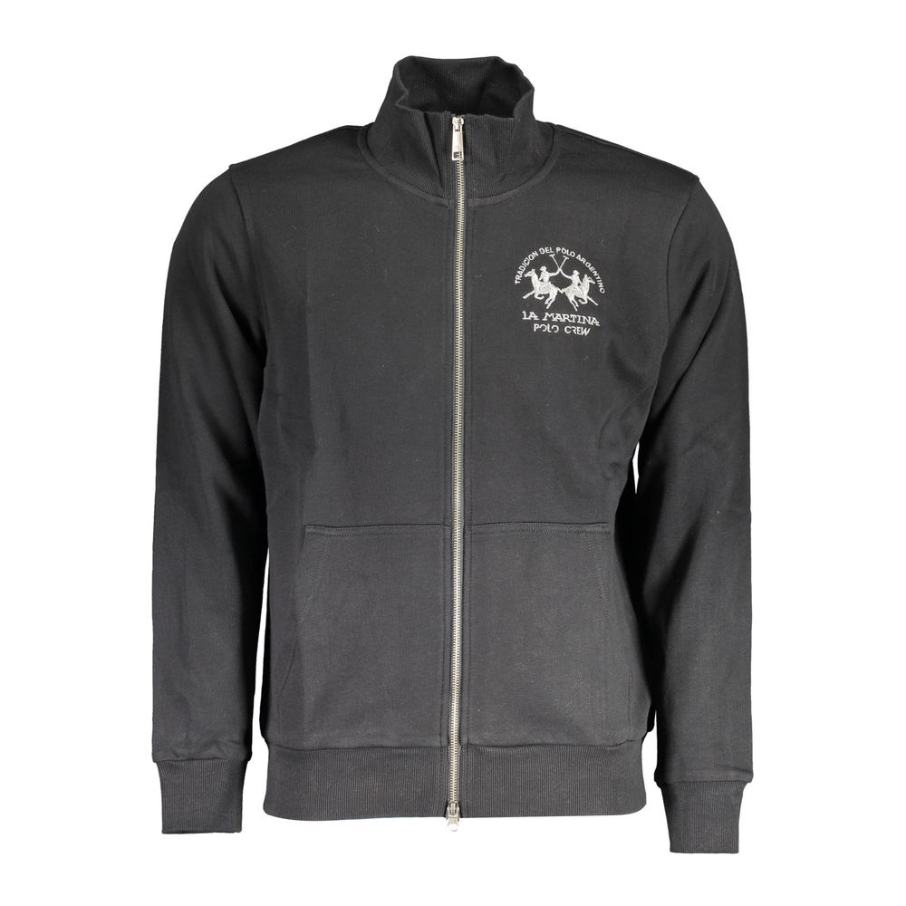La Martina Black Cotton Sweatshirt