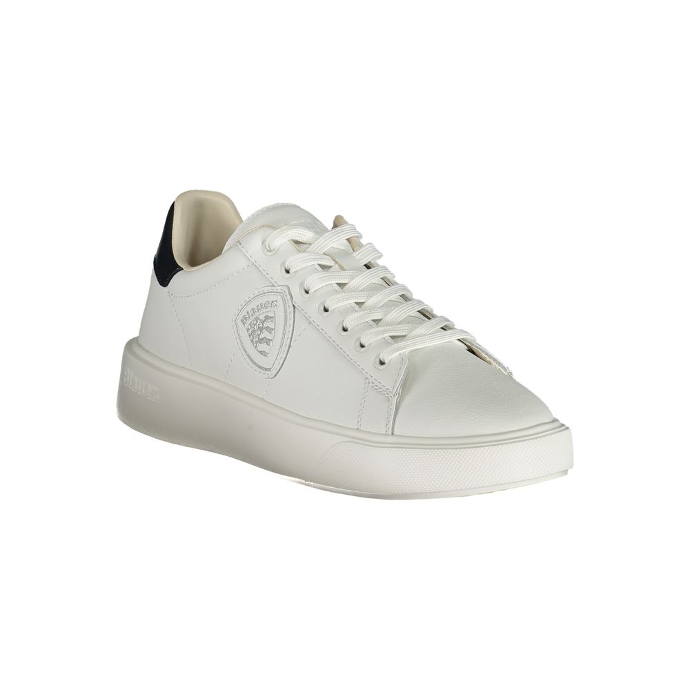 Blauer White Polyurethane Men Sneaker