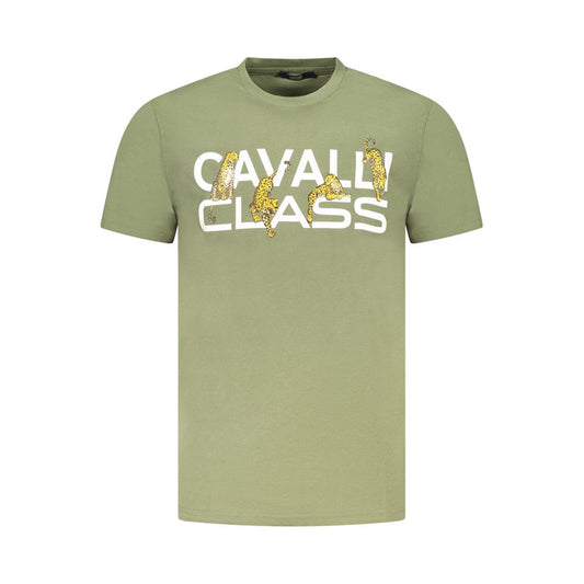 Cavalli Class Verde Cotton Men T-Shirt 1728,67403481248,Cavalli Class,Clothing,Green,L,M,Men,New with tags,T-Shirts - Clothing,T-Shirts - T-Shirts - Clothing,XL,XXL