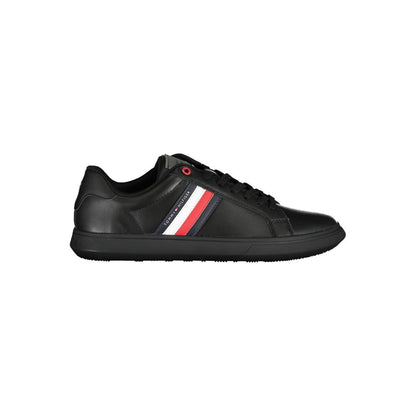 Tommy Hilfiger Black Leather Men Sneaker