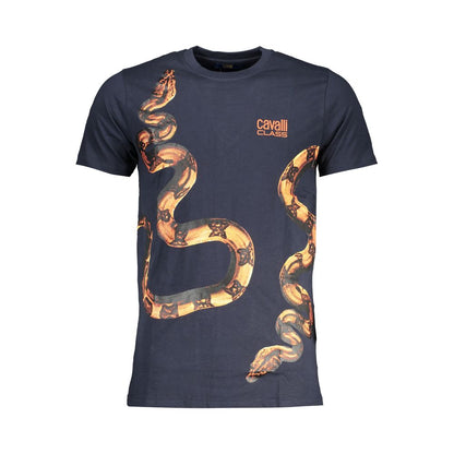 Cavalli Class Blu Cotton Mens T-Shirt