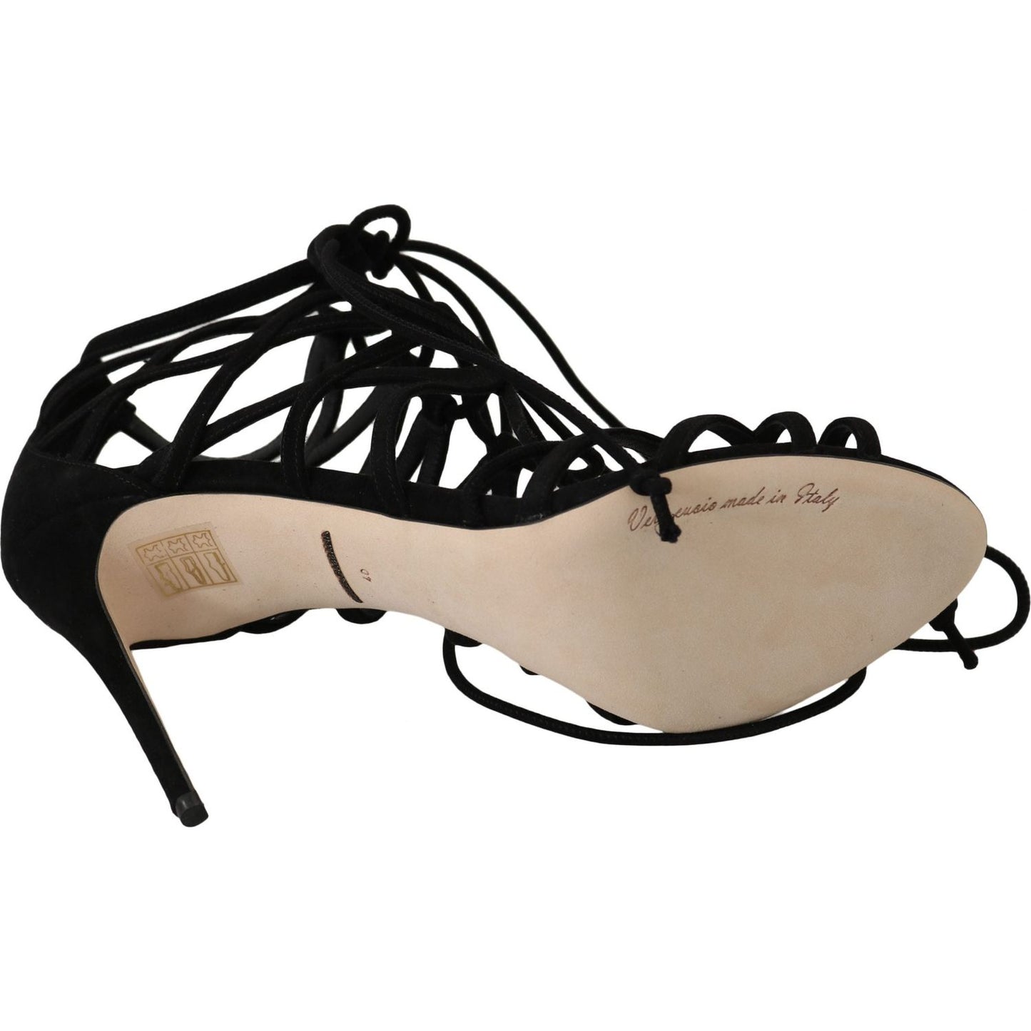 Dolce & Gabbana Elegant Black Suede Gladiator Stilettos Dolce & Gabbana