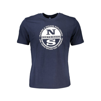 North Sails Blue Cotton Men T-Shirt