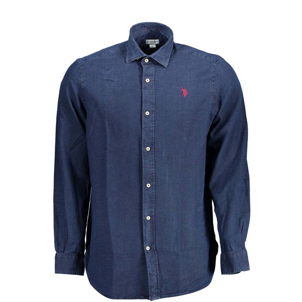 U.S. POLO ASSN. Blue Cotton Men's Dress Shirt