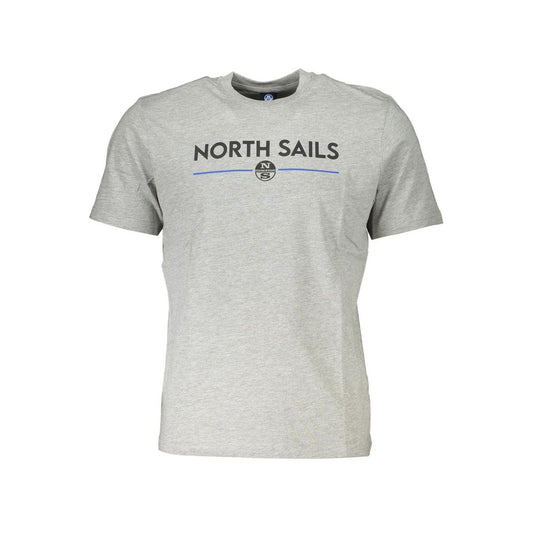 North Sails Gray Cotton Men T-Shirt