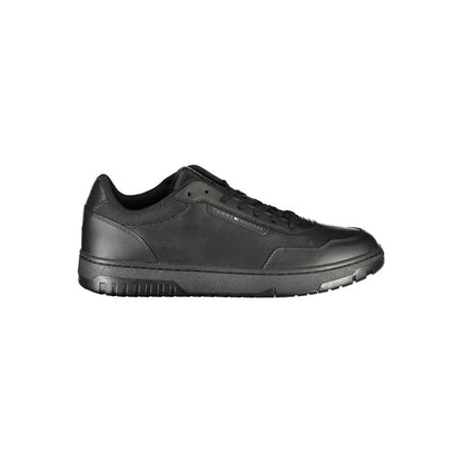 Tommy Hilfiger Black Leather Men Sneaker