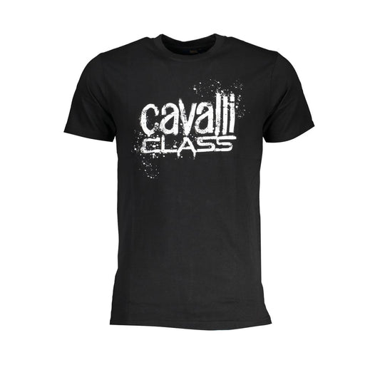 Cavalli Class Black Cotton Men T-Shirt