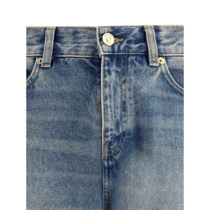 Versace Blue Cotton Straight-Leg Jeans
