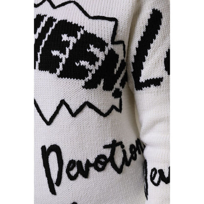 Dolce & Gabbana White Wool Knit Crew Neck Pullover Sweater 1728,67345645728,Clothing,Dolce & Gabbana,IT42|M,Material: 92% Wool 8% Virgin Wool,Preowned / Defect,Sweaters - Clothing,Sweaters - Women - Clothing,Sweatshirts - Sweaters - Clothing,White,Women,W