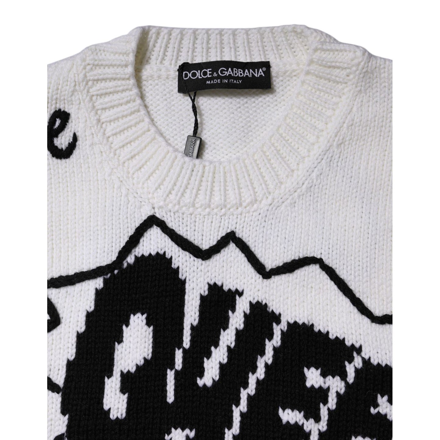 Dolce & Gabbana White Wool Knit Crew Neck Pullover Sweater 1728,67345645728,Clothing,Dolce & Gabbana,IT42|M,Material: 92% Wool 8% Virgin Wool,Preowned / Defect,Sweaters - Clothing,Sweaters - Women - Clothing,Sweatshirts - Sweaters - Clothing,White,Women,W