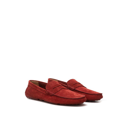 Bally Bordeaux Leather Moccassin