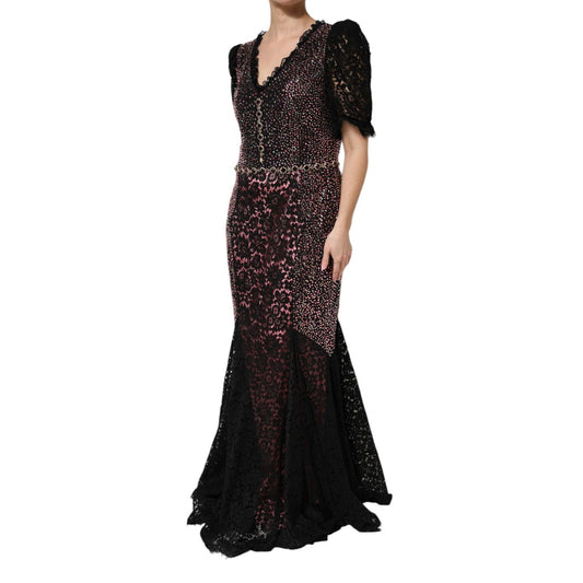 Dolce & Gabbana Multicolor Embellished Mermaid Gown Dress