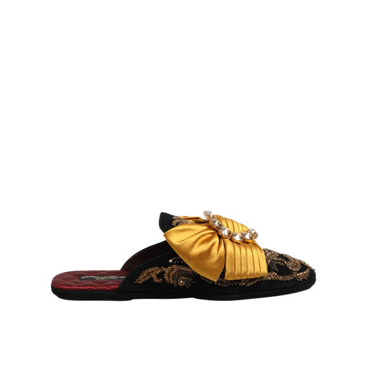 Dolce & Gabbana Multicolor Embellished Flat Sandals Shoes