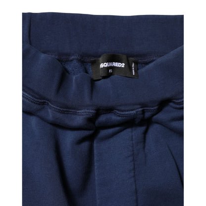 Dsquared² Blue Cotton Mid Waisted Jogger Pants