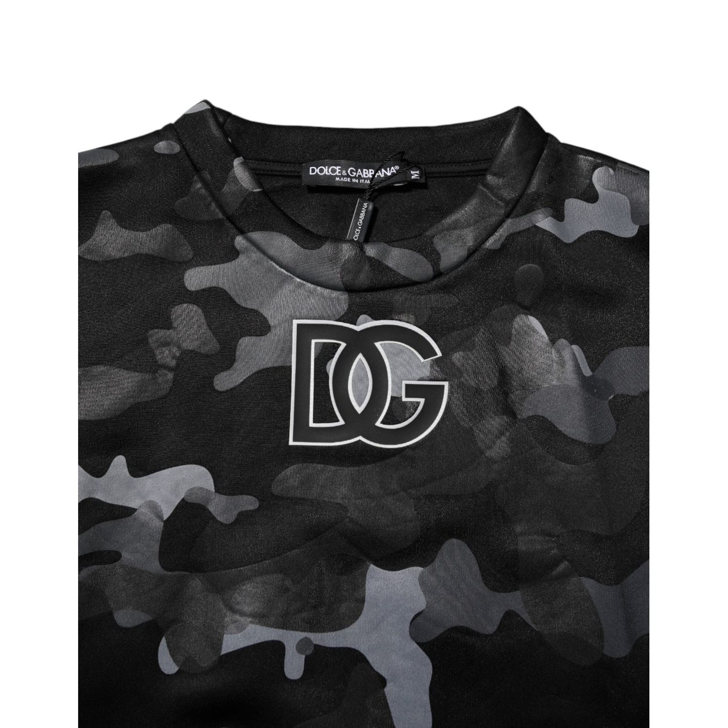 Dolce & Gabbana Black Camouflage Pullover Sweatshirt Sweater