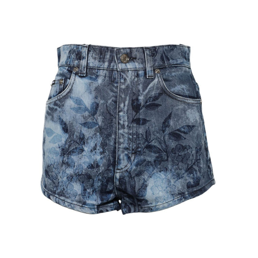 Dolce & Gabbana Blue Floral Print Denim Cotton Hot Pants Shorts 1728,67345645728,Black,Clothing,Dolce & Gabbana,IT40|S,Material: 98% Cotton 2% Elastane,New with tags,Shorts - Clothing,Shorts - Shorts - Clothing,Shorts - Women - Clothing,Women,Women - Clot