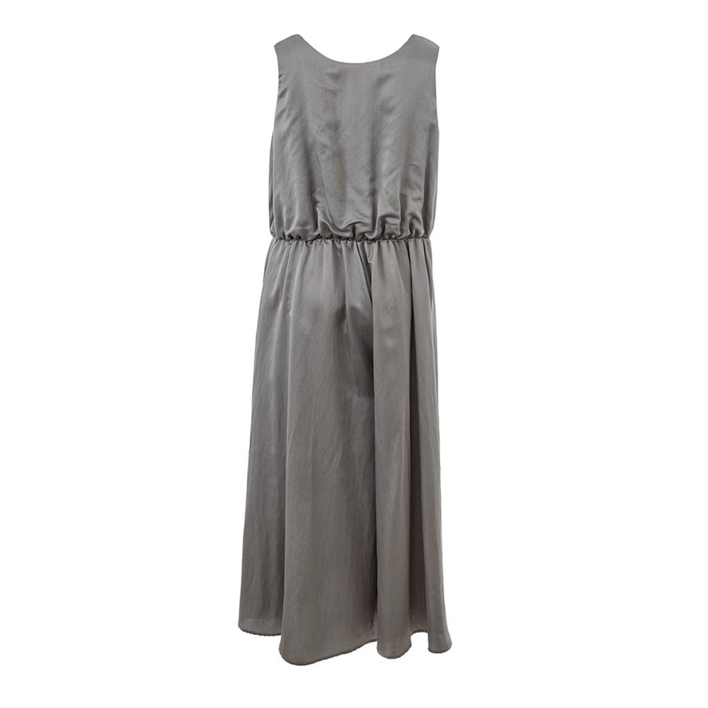 Lardini Gray Silk Casual Dress