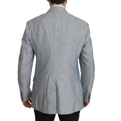 Dolce & Gabbana Blue Flax NAPOLI Jacket Coat Blazer 1728,67345645728,Blazers - Men - Clothing,Blazers - Suits & Blazers - Clothing,Clothing,Dolce & Gabbana,IT48 | M,Light Blue,Material: 52% Flax 48% Silk,Men,Men - Clothing,New with tags,Suits & Blazers -