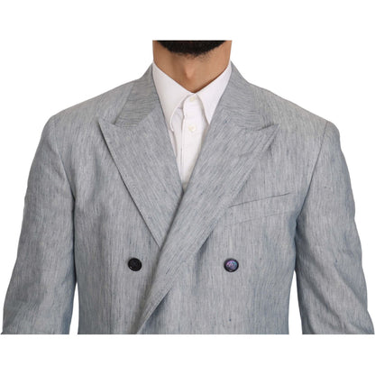Dolce & Gabbana Blue Flax NAPOLI Jacket Coat Blazer 1728,67345645728,Blazers - Men - Clothing,Blazers - Suits & Blazers - Clothing,Clothing,Dolce & Gabbana,IT48 | M,Light Blue,Material: 52% Flax 48% Silk,Men,Men - Clothing,New with tags,Suits & Blazers -