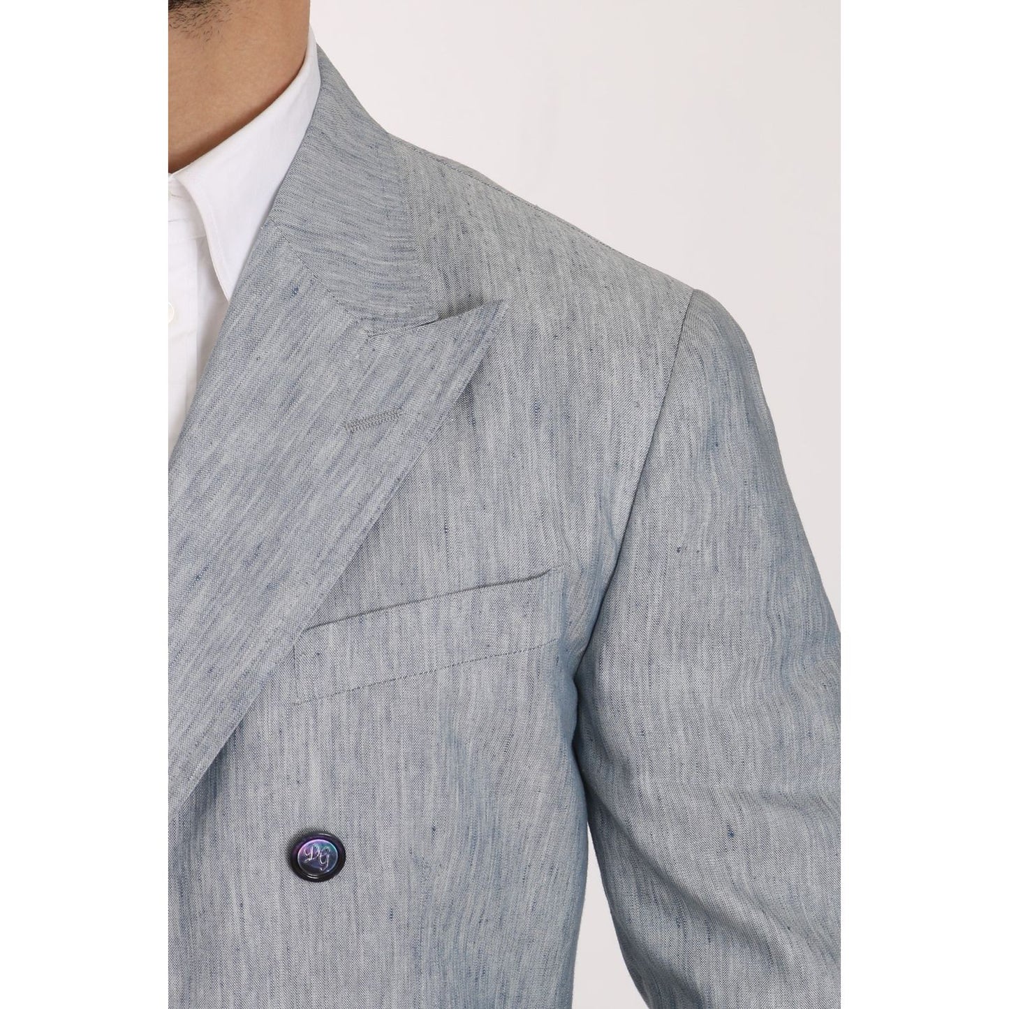 Dolce & Gabbana Blue Flax NAPOLI Jacket Coat Blazer 1728,67345645728,Blazers - Men - Clothing,Blazers - Suits & Blazers - Clothing,Clothing,Dolce & Gabbana,IT48 | M,Light Blue,Material: 52% Flax 48% Silk,Men,Men - Clothing,New with tags,Suits & Blazers -