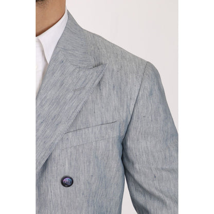 Dolce & Gabbana Blue Flax NAPOLI Jacket Coat Blazer 1728,67345645728,Blazers - Men - Clothing,Blazers - Suits & Blazers - Clothing,Clothing,Dolce & Gabbana,IT48 | M,Light Blue,Material: 52% Flax 48% Silk,Men,Men - Clothing,New with tags,Suits & Blazers -