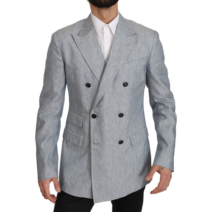 Dolce & Gabbana Blue Flax NAPOLI Jacket Coat Blazer 1728,67345645728,Blazers - Men - Clothing,Blazers - Suits & Blazers - Clothing,Clothing,Dolce & Gabbana,IT48 | M,Light Blue,Material: 52% Flax 48% Silk,Men,Men - Clothing,New with tags,Suits & Blazers -