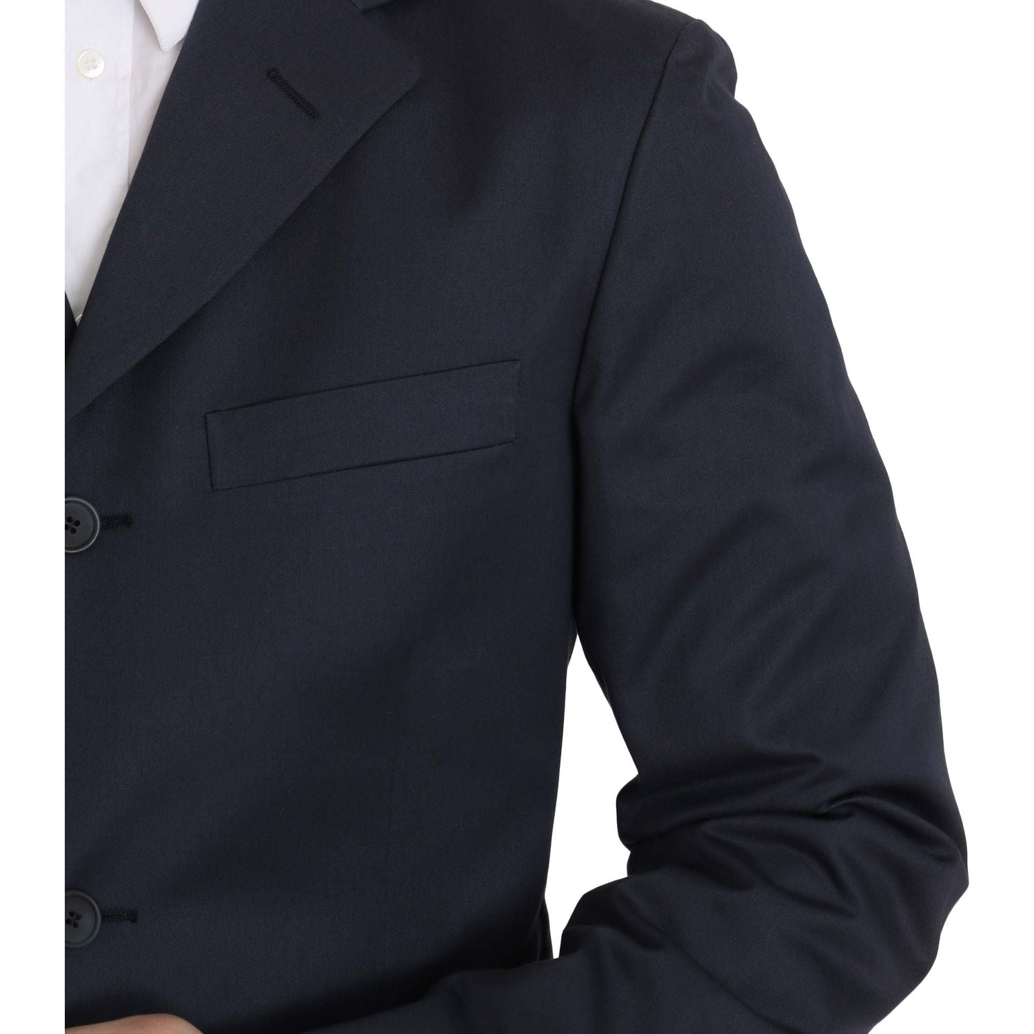 Romeo Gigli Two Piece 3 Button Cotton Blue Solid Suit