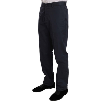 Romeo Gigli Two Piece 3 Button Cotton Blue Solid Suit Suit